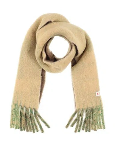 Marni Man Scarf Sage Green Size - Wool, Polyamide, Mohair Wool, Alpaca Wool In Neutral
