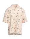 Marni Orange Floral Striped Shirt In Neutral