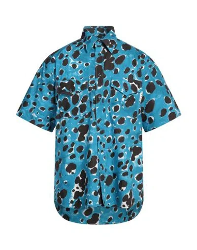 Marni Man Shirt Azure Size 42 Cotton In Blue