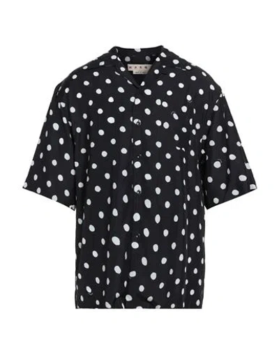 Marni Man Shirt Black Size 46 Silk