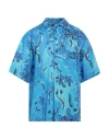 Marni Floral-print Short-sleeve Shirt In Blue