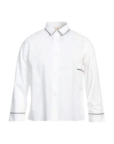 Marni Man Shirt Ivory Size 17 ½ Cotton In White