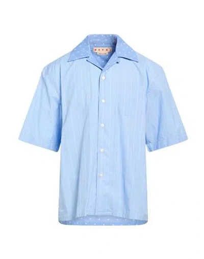 Marni Man Shirt Light Blue Size 38 Cotton