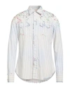 Marni Man Shirt Light Grey Size 42 Cotton, Viscose, Glass