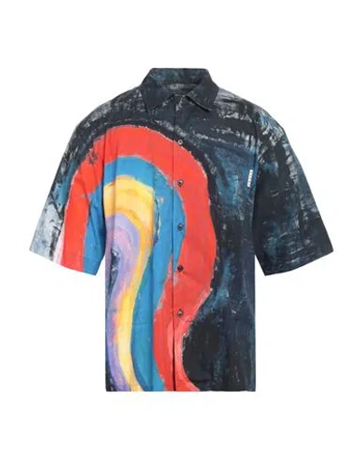 Marni Man Shirt Slate Blue Size 42 Cotton