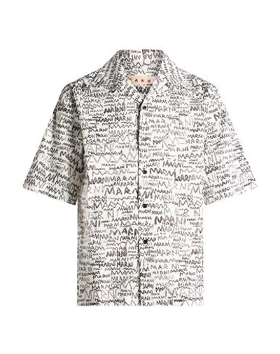 Marni Man Shirt White Size 38 Cotton In Gray