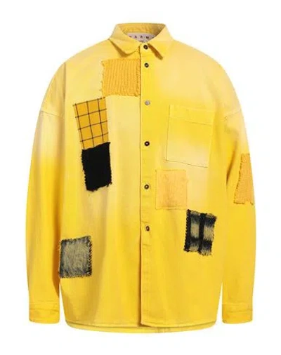 Marni Man Shirt Yellow Size 19 Cotton