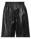 Marni Elasticated Leather Shorts In Black