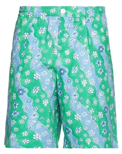 Marni Floral-print Bermuda Shorts In Green