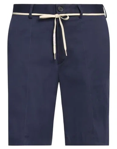 Marni Drawstring Cotton Chino Shorts In 00b80 Ink