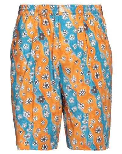 Marni Man Shorts & Bermuda Shorts Orange Size 38 Cotton