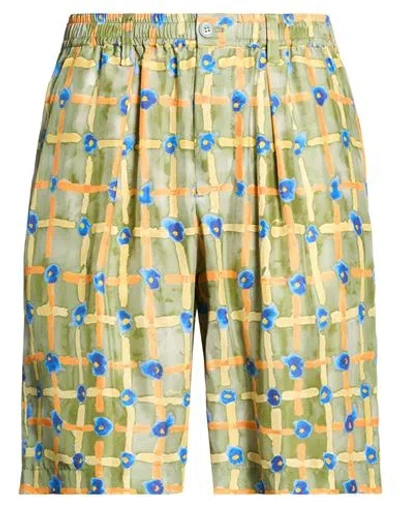 Marni Man Shorts & Bermuda Shorts Sage Green Size 32 Silk