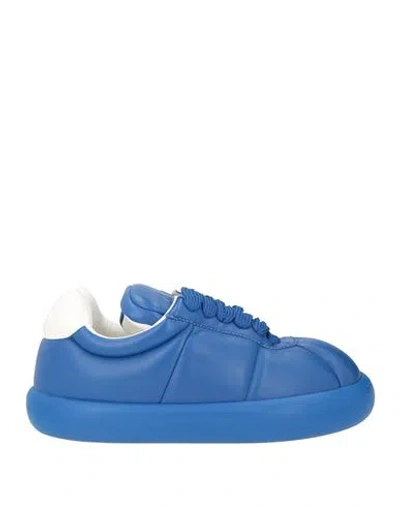 Marni Man Sneakers Blue Size 9 Leather In Animal Print