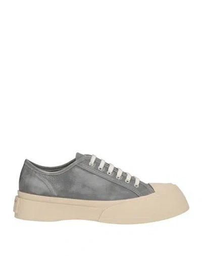 Marni Man Sneakers Grey Size 10 Leather In Gray