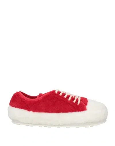 Marni Man Sneakers Red Size 10 Textile Fibers