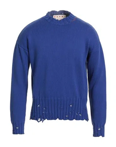 Marni Man Sweater Blue Size 34 Cotton