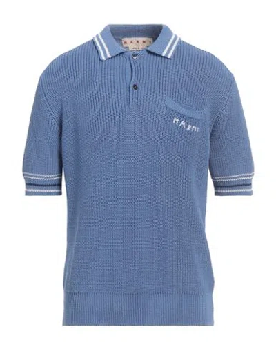 Marni Man Sweater Blue Size 42 Cotton
