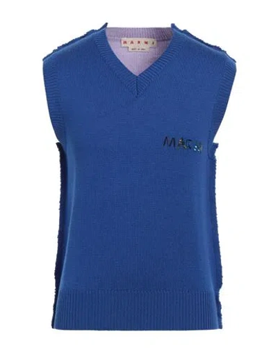 Marni Man Sweater Blue Size 42 Virgin Wool