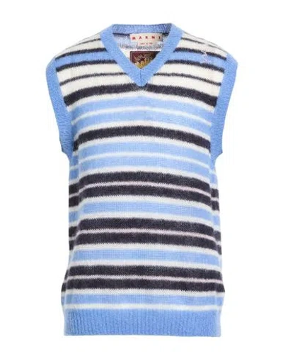 Marni Man Sweater Blue Size 44 Mohair Wool, Polyamide, Wool