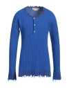 Marni Man Sweater Bright Blue Size 44 Virgin Wool