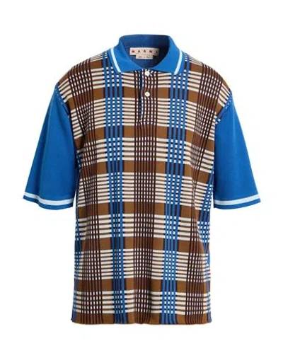 Marni Man Sweater Brown Size 42 Cotton In Blue