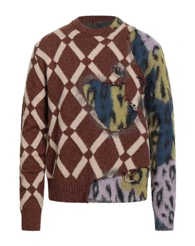 Marni Man Sweater Brown Size 42 Virgin Wool, Mohair Wool, Polyamide, Wool