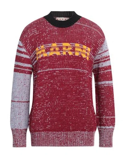 Marni Man Sweater Burgundy Size 40 Virgin Wool In Red