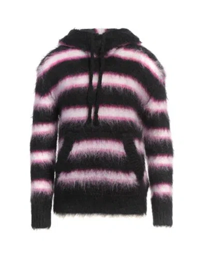Marni Man Sweater Garnet Size 42 Mohair Wool, Polyamide In Black