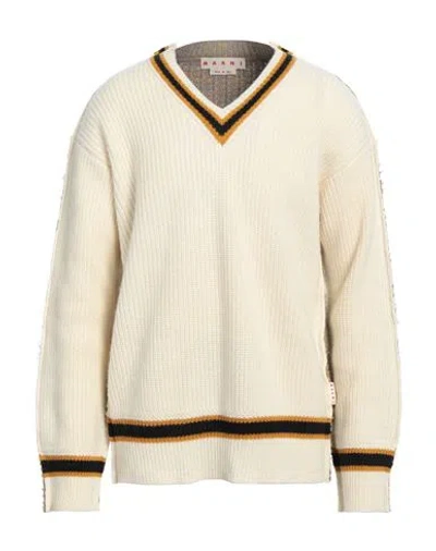 Marni Man Sweater Ivory Size 44 Alpaca Wool, Virgin Wool, Polyamide