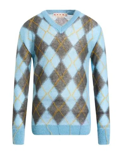 Marni V Neck Sweater In Blue