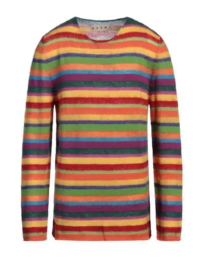 Marni Man Sweater Marigold Size 36 Wool, Mohair Wool, Polyamide In Multi