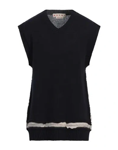 Marni Man Sweater Midnight Blue Size 42 Cashmere, Wool In Black