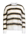 Marni Striped Mohair Jumper In White