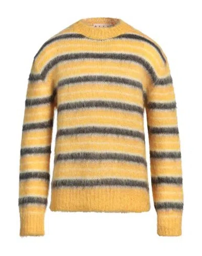 Marni Man Sweater Yellow Size 44 Mohair Wool, Polyamide, Virgin Wool, Elastane