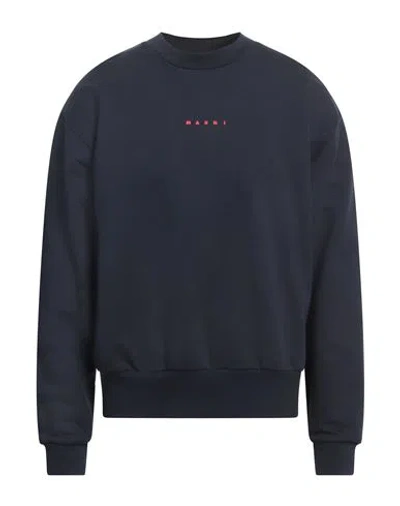 Marni Logo-print Cotton Sweatshirt In Blue