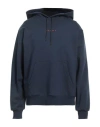 Marni Long Sleeved Hooded Sweatshirt In Navy Blue