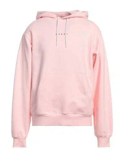 Marni Pastel Pink Relaxed Fit Hoodie With Front Kangaroo Pocket