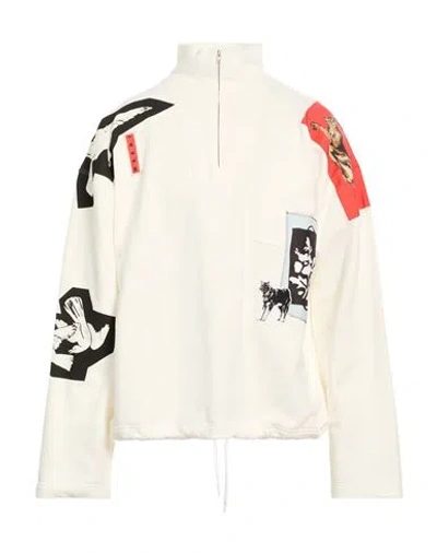 Marni Man Sweatshirt White Size 40 Cotton In Animal Print
