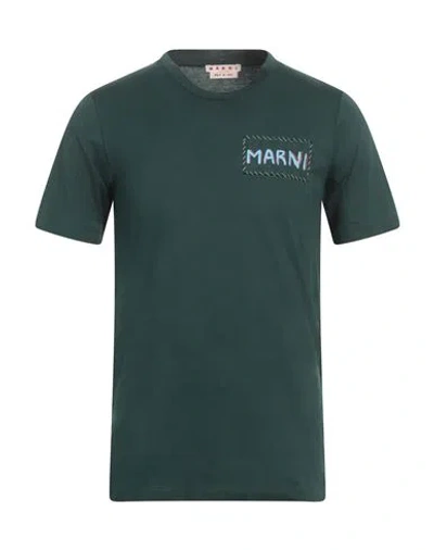 Marni Green Patch T-shirt In 00v89 Sphericalgreen