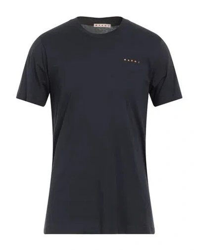 Marni Man T-shirt Midnight Blue Size 36 Cotton In Black