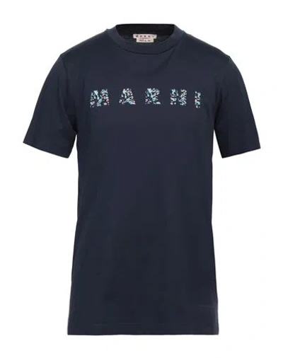 Marni Man T-shirt Midnight Blue Size 42 Cotton