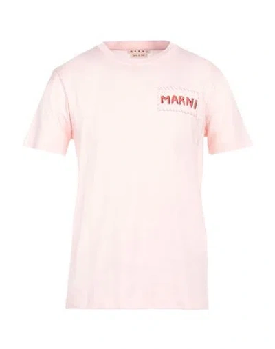 Marni Logo-patch Cotton-jersey T-shirt In Pink