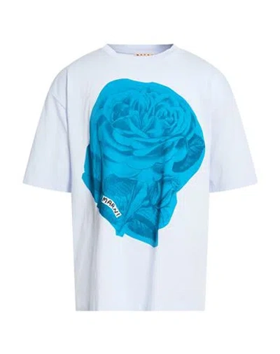 Marni Man T-shirt Sky Blue Size 32 Cotton In White