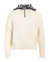 Marni Contrasting-collar Ribbed Jumper In White