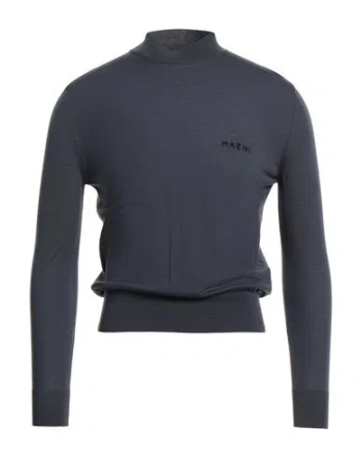 Marni Man Turtleneck Navy Size 42 Virgin Wool In Blue