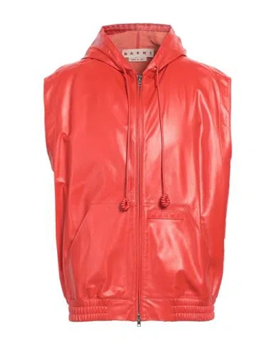 Marni Man Vest Tomato Red Size 42 Lambskin