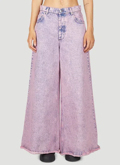 Marni Marbled Wide-leg Jeans In Pink