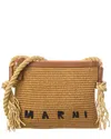 Marni Logo-embroidered Shoulder Bag In Brown