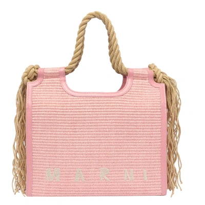 Marni Marcel Summer Bag Rope Handles In Pink