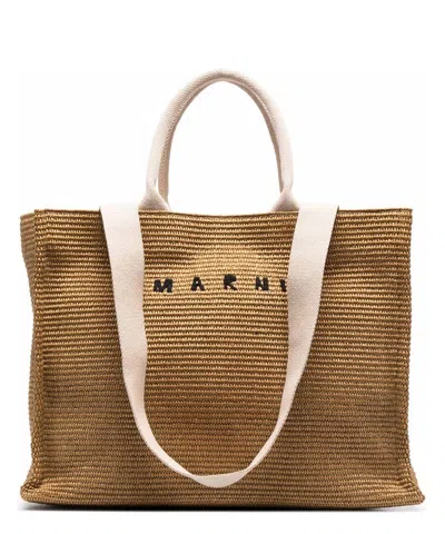 Marni Marcel Summer Tote Bag In Beige
